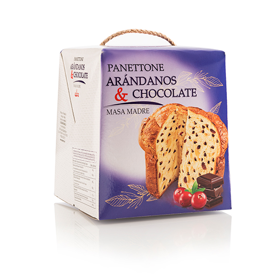 Panettone chocolate arándanos 500 gr.